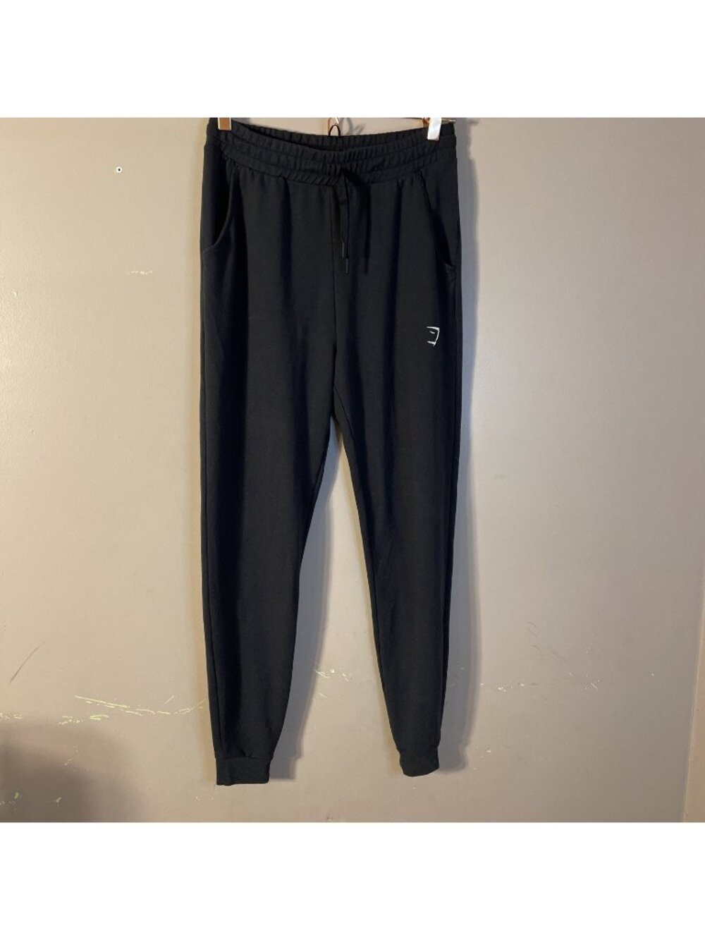 Gymshark Joggers Mens Size M Black Drawstring Logo Sweatpants